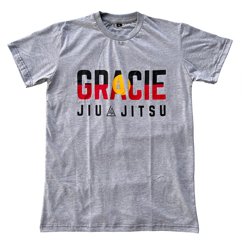 Gracie T-Shirt Aboriginal Flag Grey