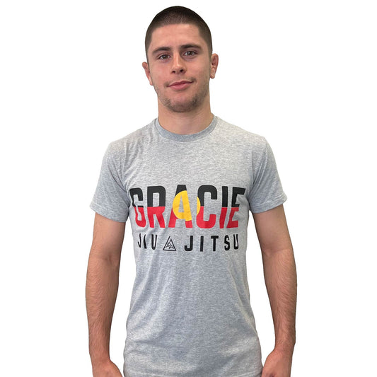 Gracie T-Shirt Aboriginal Flag Grey